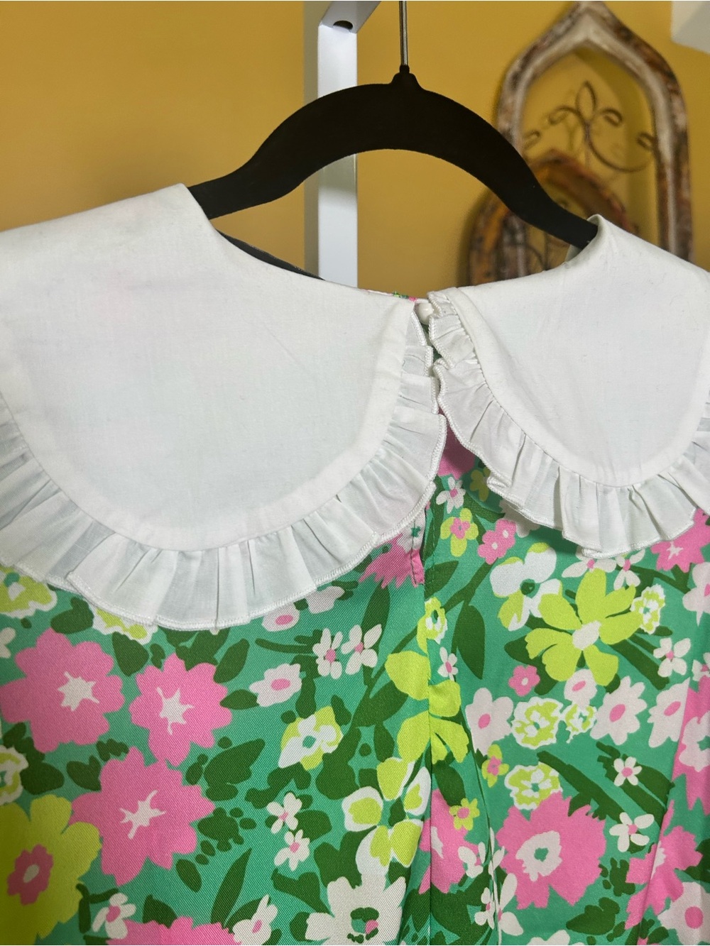 Twisted Wonder London Floral Peter Pan Collar Smock Mini Dress US 6 #136 - Picture 8 of 13